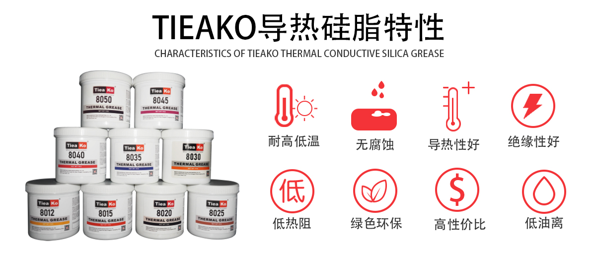 特固新材 TIieako导热硅脂 TK-8020 产品特性  导热膏/散热硅脂/散热膏